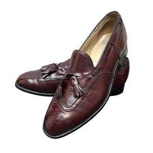 Johnston & Murphy Men’s 9D Burgundy Tassel Loafers Leather Sole